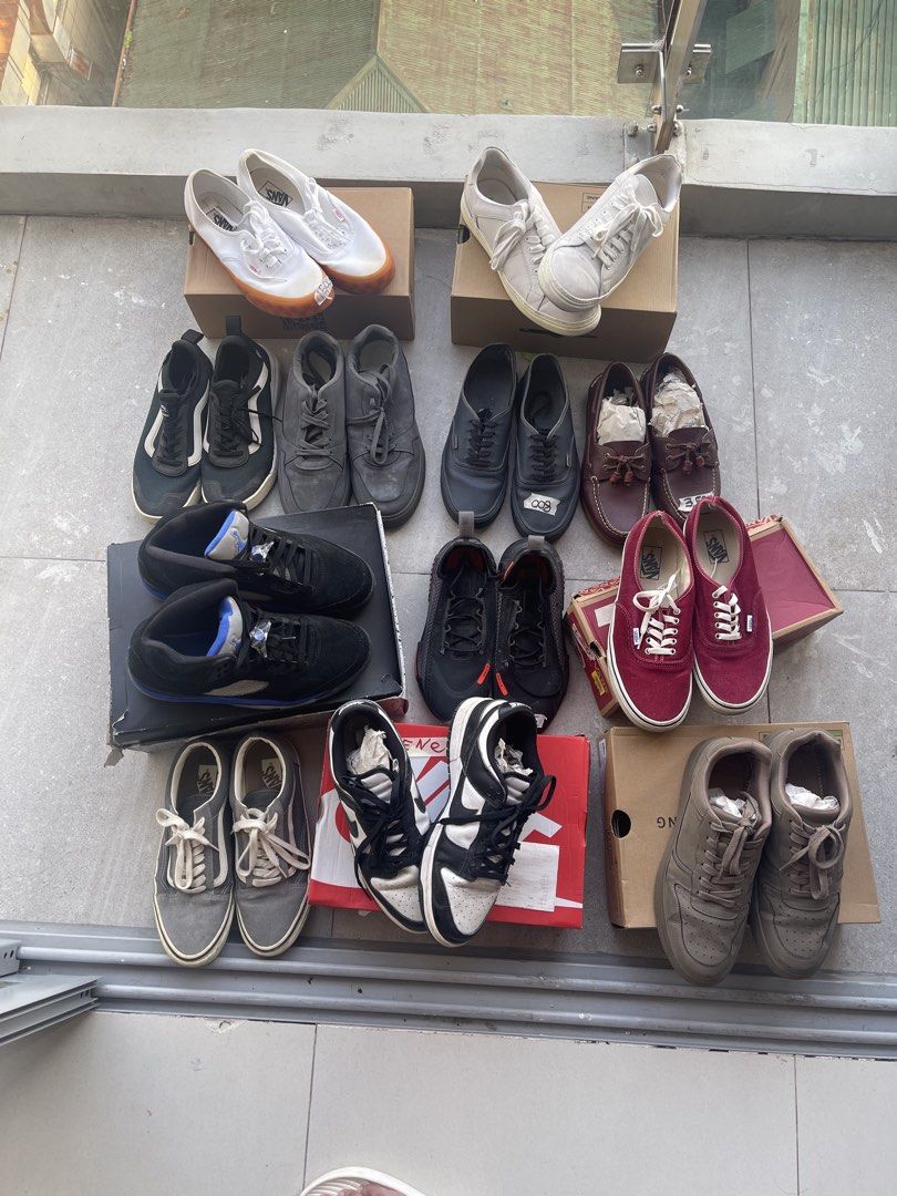 Assorted Pre-loved Sneakers - Vans, Jordan, etc. (Category: Sneakers) located in Las Pinas. Submitted by ross_cardenas (Listing ID 1462882837, Image 2). Description: - Collection of pre-loved sneakers - Brands include Vans, Jordan, and others - Some pairs come with original boxes - Ideal for sneaker collectors or everyday use - Bundle price available for the entire collection - Send a private message (PM) for individual item details and pricing.