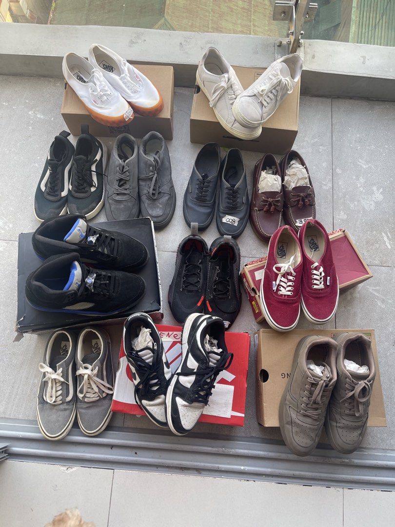 Assorted Pre-loved Sneakers - Vans, Jordan, etc. (Category: Sneakers) located in Las Pinas. Submitted by ross_cardenas (Listing ID 1462882837, Image 1). Description: - Collection of pre-loved sneakers - Brands include Vans, Jordan, and others - Some pairs come with original boxes - Ideal for sneaker collectors or everyday use - Bundle price available for the entire collection - Send a private message (PM) for individual item details and pricing.