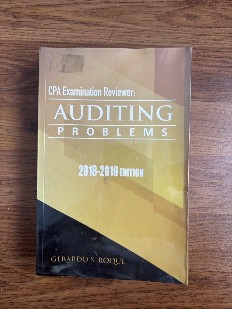 Auditing Problems CPA Examination Reviewer 2018-2019 Edition by Roque (Category: Textbooks) located in Cebu City. Submitted by jngdl0321 (Listing ID 1462716775, Image 1). Description: - CPA Examination Reviewer: Auditing Problems - 2018-2019 Edition by Gerardo S. Roque - Ideal for reviewing auditing concepts and problems - The mark on the cover is just from the plastic cover.