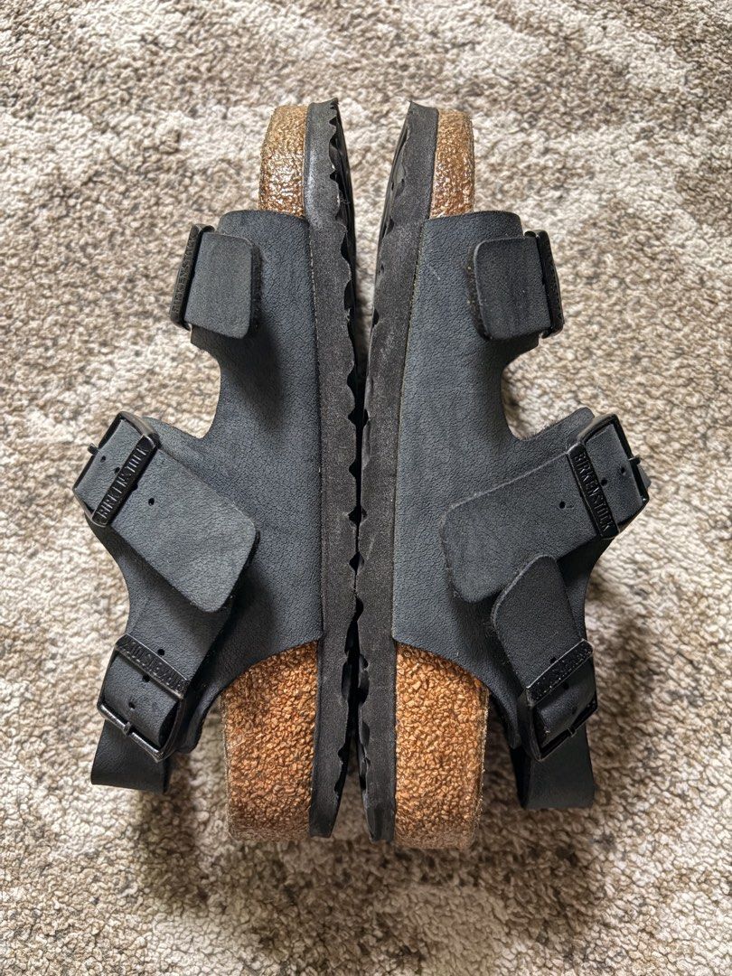 Auth Preloved Birkenstock Milano (Category: Slippers and slides) located in Paranaque City. Submitted by silentstone.dolphin (Listing ID 1462775894, Image 3). Description: Matte Blue Color.. Visible Print.. Size 35-36.. Unisex.. Clean&Ready to Wear.. Super Nice in Actual😍.
