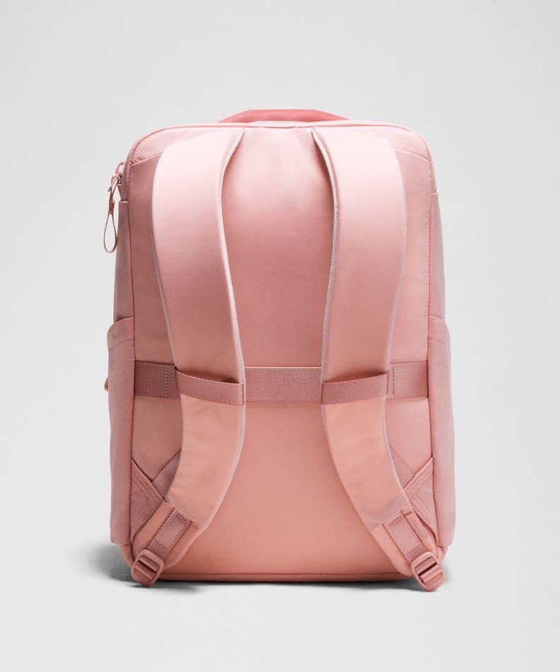 Authentic Lululemon Pink Backpack (Category: Backpacks) located in Manila. Submitted by _sl33pysheep (Listing ID 1462794068, Image 2). Description: With very few debris due to usage and storage but will be washed before shipping, wasnt used much :) in very very good condition!! Sure buyers for dm only, will keep if not sold.