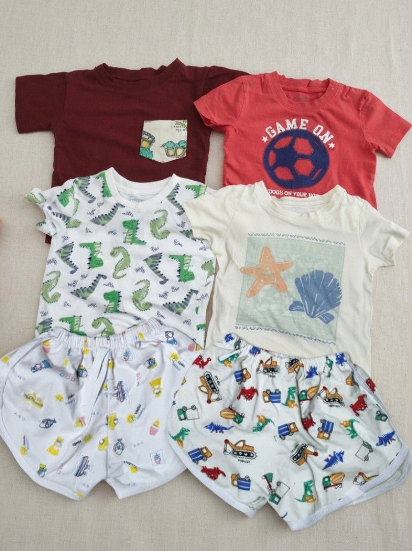 Baby boy clothes (Category: Babies & Kids Fashion) located in Las Pinas. Submitted by dnbrbnt (Listing ID 1462701662, Image 1). Description: 150 for all can fit 6mos and up loc. las piñas.