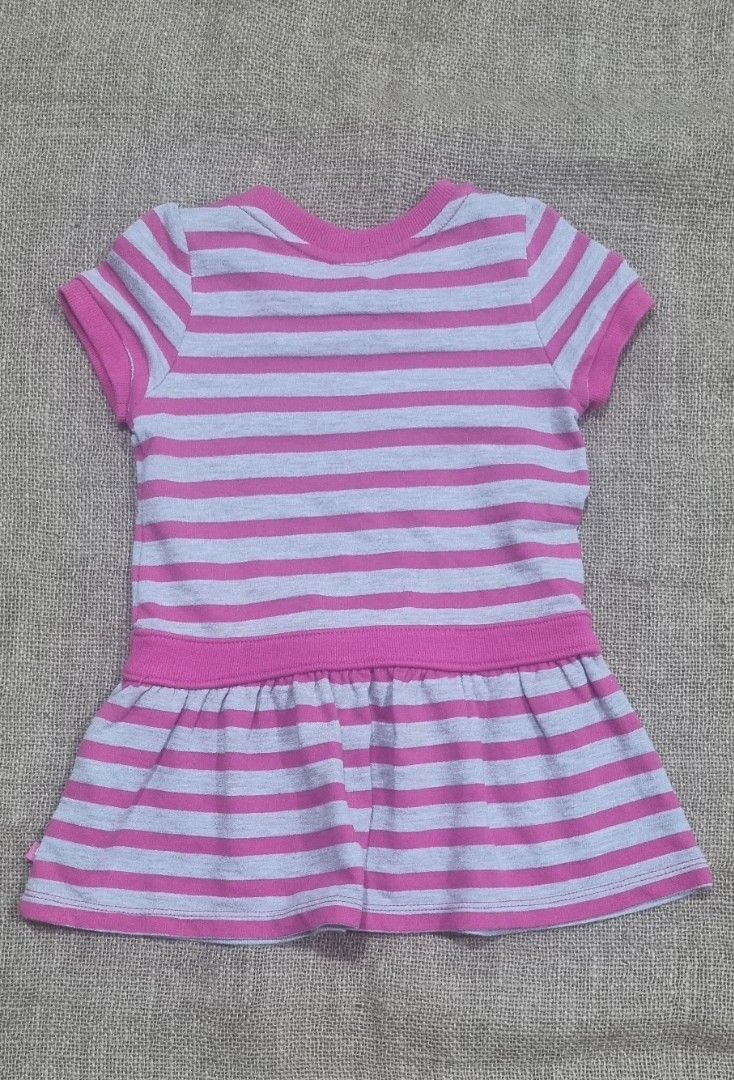 babyGap striped dress (Category: Babies & Kids Fashion) located in San Jose del Monte. Submitted by angelsnest (Listing ID 1462862552, Image 2). Description: pink and gray stripes fits 2-3t thick material, cotton + polyester stretchable rfs: outgrown clothes Gcash, Maya, Bank transfer No COD available.