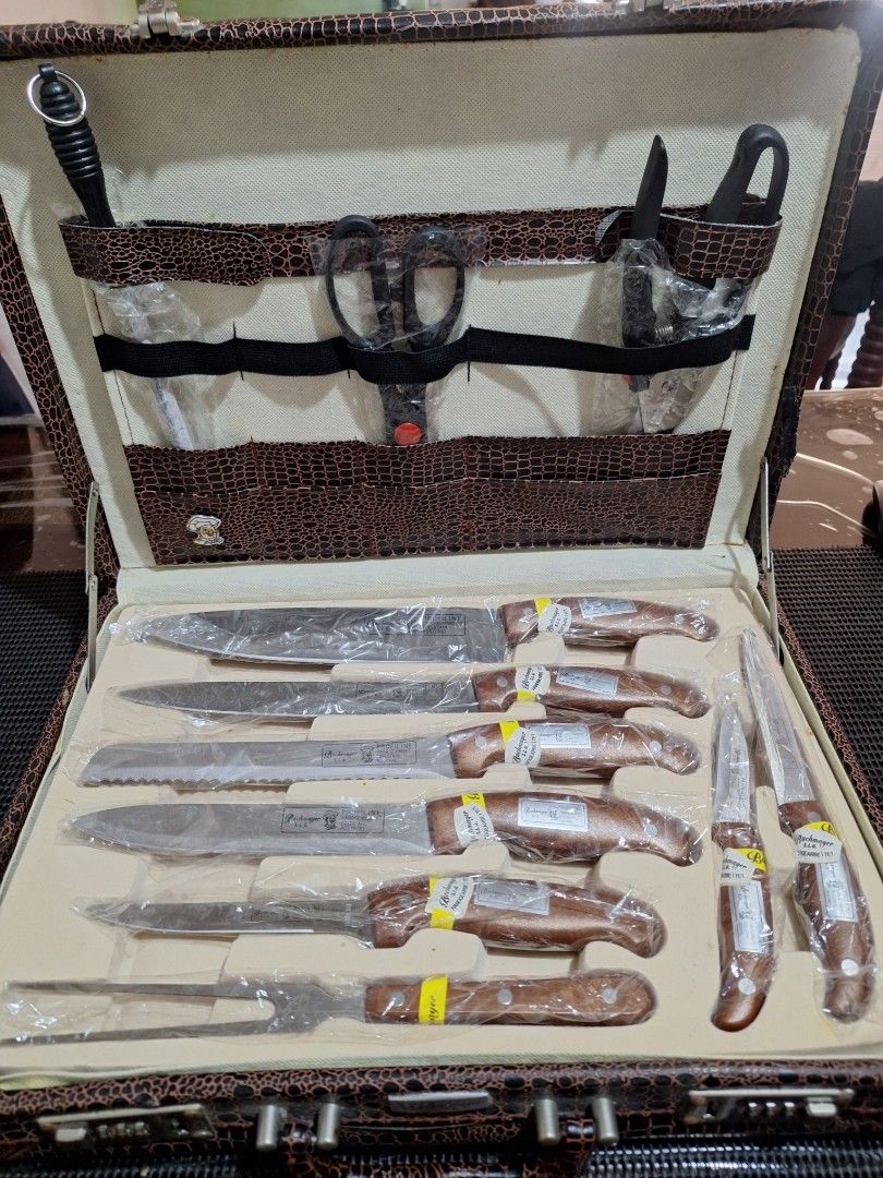 Bachmayer Solingen 13-Piece Cutlery Set with Case (Category: Dinnerware & Cutlery) located in Bacoor. Submitted by loki1212 (Listing ID 1462724586, Image 1). Description: - Complete 13-piece cutlery set from Bachmayer Solingen - Includes knives, forks, and a carving fork - All pieces are individually wrapped for hygiene and presentation - Features a case with combination locks for security - Ideal for barbecues, special occasions, or as a gift - 