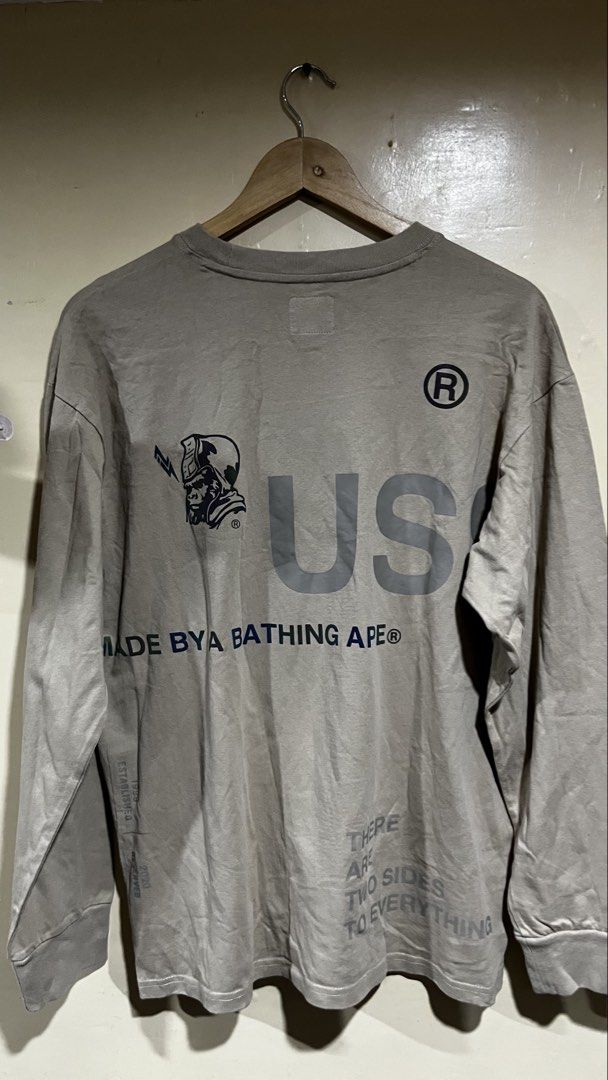 BAPE URSUS IZZUE Long Sleeve Tee Size M (Category: Tshirts & Polo Shirts ) located in Tacloban City. Submitted by rxluminoque (Listing ID 1462703585, Image 2). Description: - BAPE x URSUS IZZUE Collaboration Long Sleeve T-Shirt - Features eye-catching graphic prints on both front and back - Made from comfortable and breathable 100% cotton - Size: Medium (M) Dimes 22.5x28 - A must-have addition to any streetwear collection Minor Issue: See last 2 