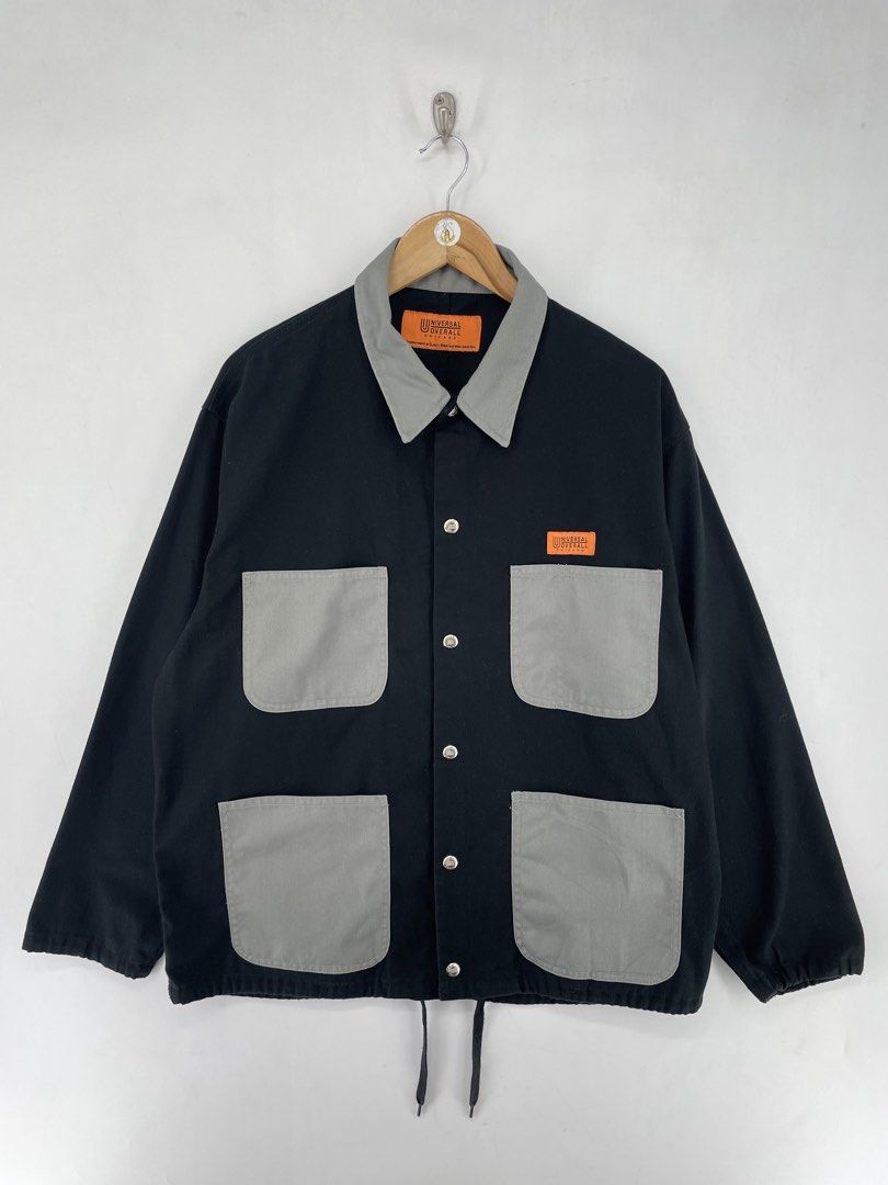 Beams x Universal Overall Chore Jacket (Category: Coats, Jackets and Outerwear) located in Mandaluyong City. Submitted by armrhts (Listing ID 1462749439, Image 1). Description: Size: Medium Dimensions(inches) •Width: 24" •Length: 28" •Pit to Cuff: 20" Issue/s: -Swipe detailed Pics.