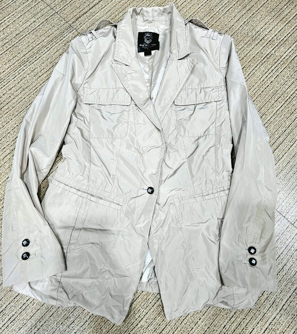 Beige Jacket with Button Details (Category: Coats, Jackets and Outerwear) located in Manila. Submitted by kris.jul (Listing ID 1462870807, Image 1). Description: - Lightweight beige jacket - Chest pockets - Button front closure - Double button detail on cuffs - Elasticated back waist for a fitted look - Ideal for layering .