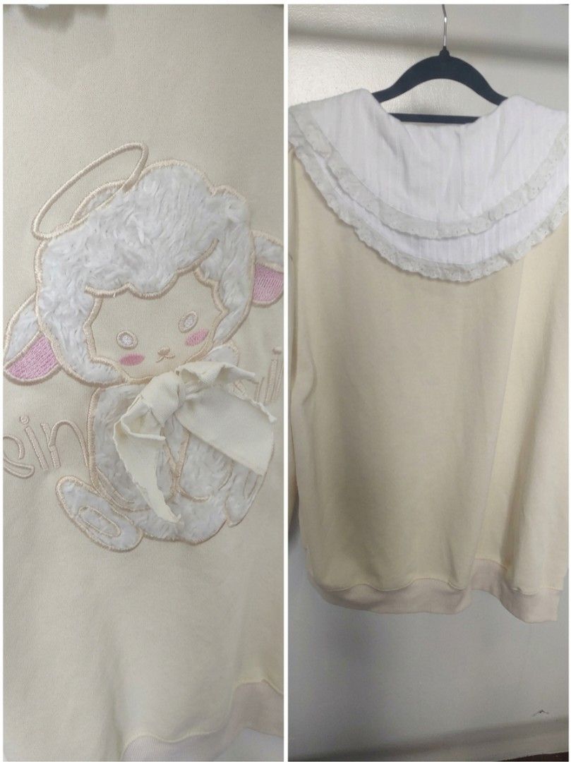 Belchic Kawaii Sailor Collar Lamb Sweatshirt (Category: Coats, Jackets and Outerwear) located in Manila. Submitted by justameowy (Listing ID 1462691408, Image 3). Description: no bell in the ribbon. For Small (S): Gives a cute, relaxed, oversized slouchy fit. For Medium (M): Standard relaxed fit with a comfortable . For Large (L): Fits well as a regular-fit sweater without being overly baggy..