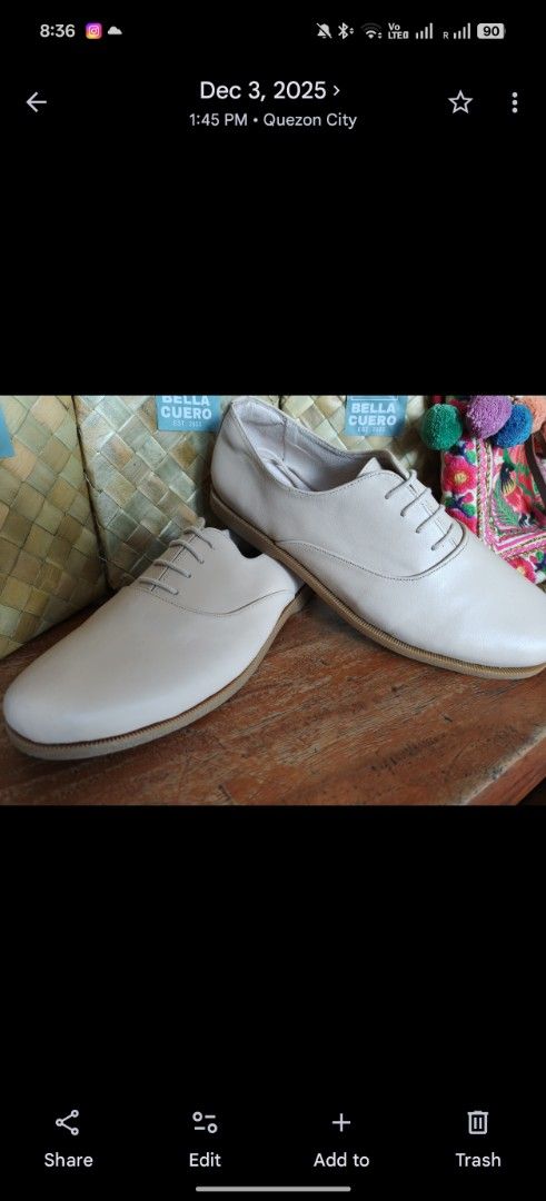 Bella Cuero Leather Oxfords - Light Beige (Category: Loafers) located in Quezon City. Submitted by trace.abella (Listing ID 1462828455, Image 1). Description: - Brand: Bella Cuero - Style: Classic Lace-up Oxfords - Material: Light Beige Leather - Sole: Rubber for excellent grip - Includes: Original box and dust bags - Versatility: Perfect for dressing up or down sizes: 36-39.