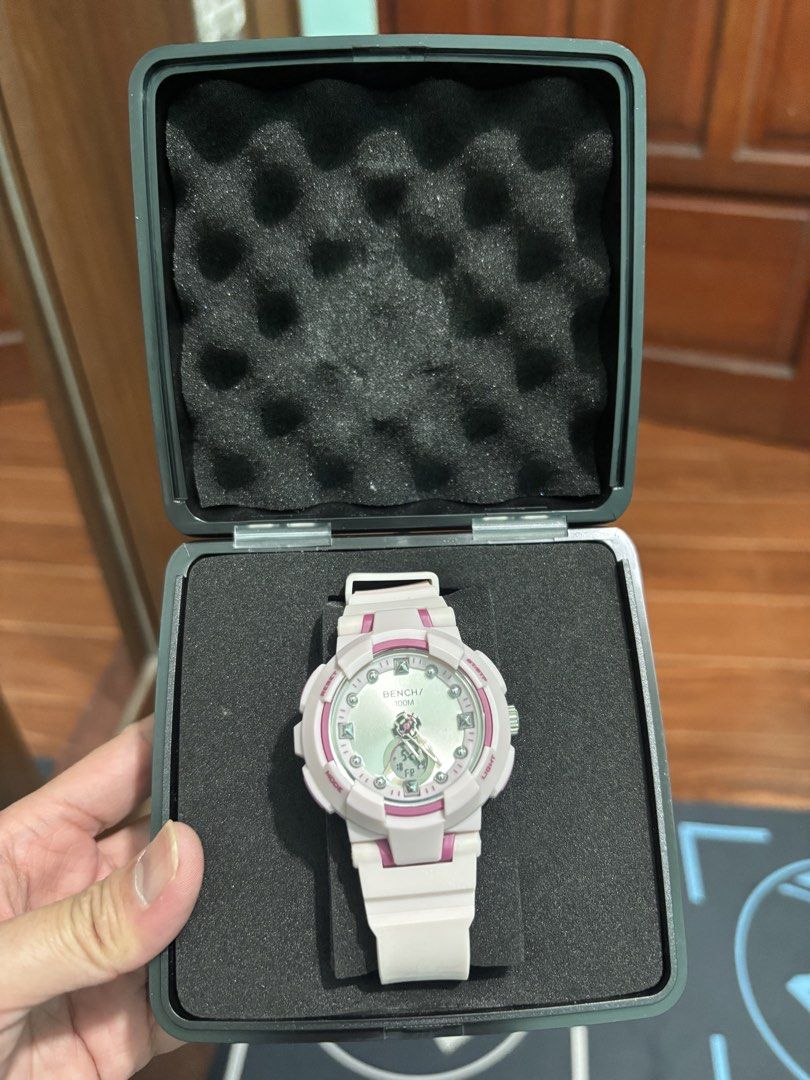 Bench Watch Pink and White (Category: Women's Watches) located in Quezon City. Submitted by relyncabubas (Listing ID 1462692412, Image 2). Description: - Pink Bench watch - Water resistant up to 10 ATM - Stainless steel back - Includes original box with foam padding - Adjustable strap - Ideal for everyday wear and sports.
