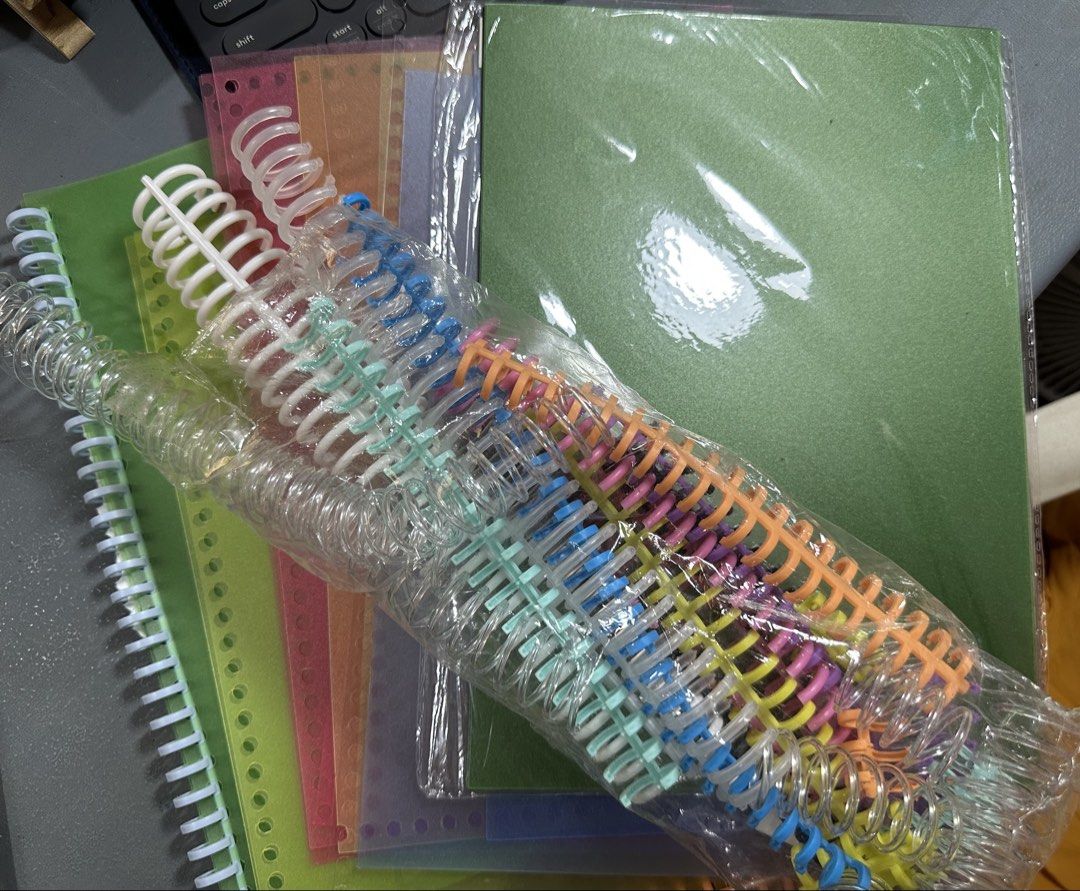 Binder Rings and Plastic Sleeves for Stationery (Category: Stationery & School Supplies) located in Jagna. Submitted by caraxes_brightflame (Listing ID 1462770995, Image 1). Description: Random colored binder cover and rings - take everything.