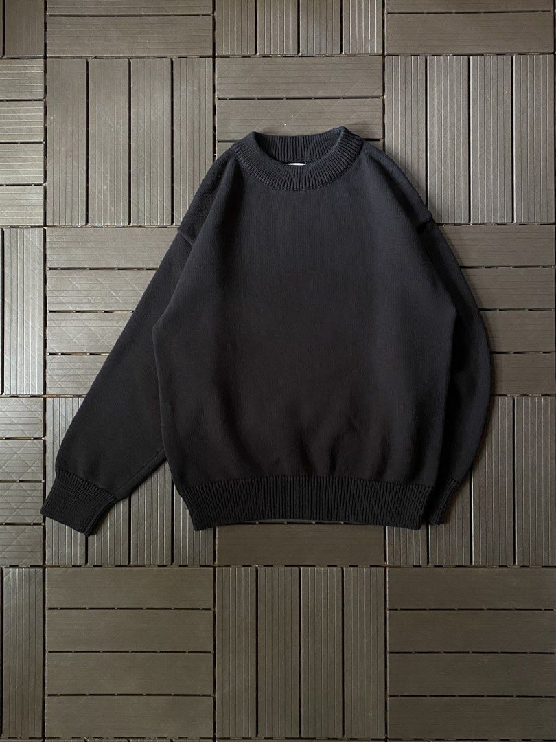 Black Crewneck Knit Sweater (Category: Coats, Jackets and Outerwear) located in Puerto Princesa. Submitted by streetnfinds (Listing ID 1462751964, Image 3). Description: Length: 25.5" Width: 20.5" Sleeve Length: 21" Large - Classic black crewneck sweater - Ribbed collar, cuffs, and hem - Long sleeves - Comfortable and versatile for everyday wear - Ideal for layering or wearing on its own - Easily pairs with jeans or trousers.