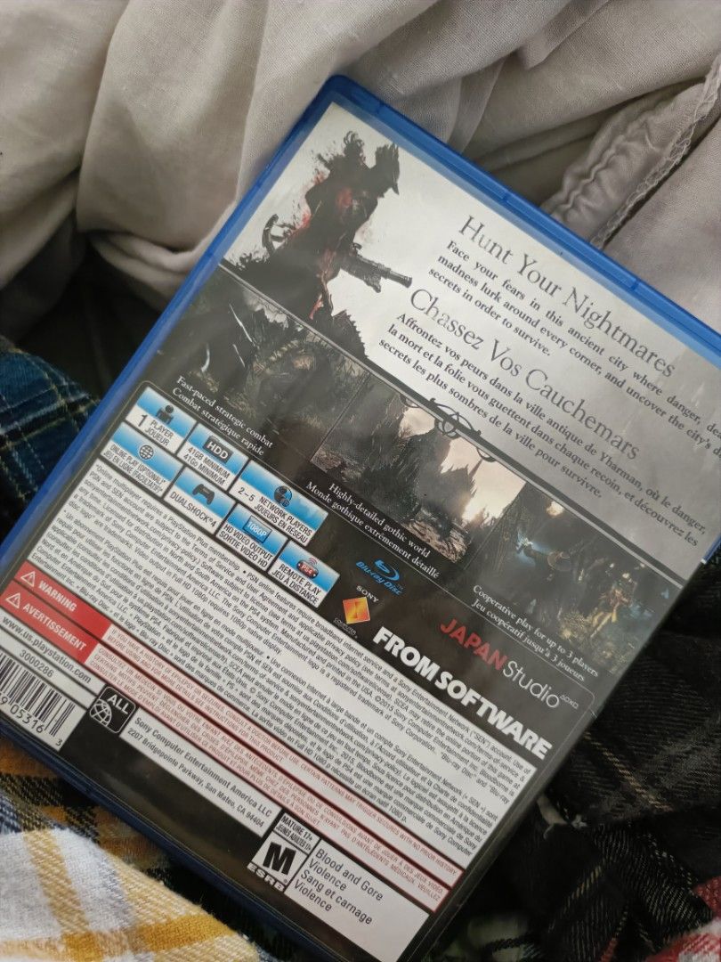 Bloodborne PS4 Game (Category: PlayStation) located in Paranaque City. Submitted by wildwater-9962 (Listing ID 1462709769, Image 2). Description: - Bloodborne for PS4 - Original Game Disc - Includes Original Case - Highly-rated Action RPG - Hunt your nightmares on PlayStation 4!.