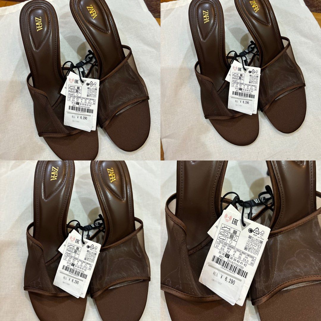 BNWT ZARA BROWN MESH HEELED SANDALS (Category: Dresses) located in Davao. Submitted by zarasteals (Listing ID 1462690042, Image 2). Description: ONHAND BNWT Z🤎RA BROWN MESH HEELED SANDALS EU37 PRETTY! ✨ OG PRICE: 2,995 SELLING PRICE: PHP1,295❣️ MINE NOW, PAY NOW📌.