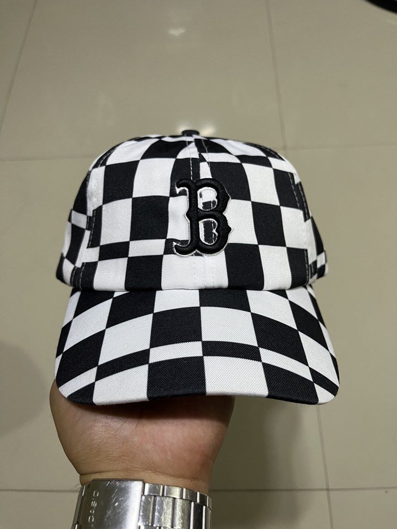 Boston Red Sox MLB Checkerboard Baseball Cap (Category: Caps & Hats) located in Quezon City. Submitted by flip_da_cash (Listing ID 1462862570, Image 1). Description: - Checkerboard design cap - Features the Boston Red Sox 'B' logo - Adjustable strap for a comfortable fit - Classic MLB branding on the back - Perfect for any Red Sox fan.
