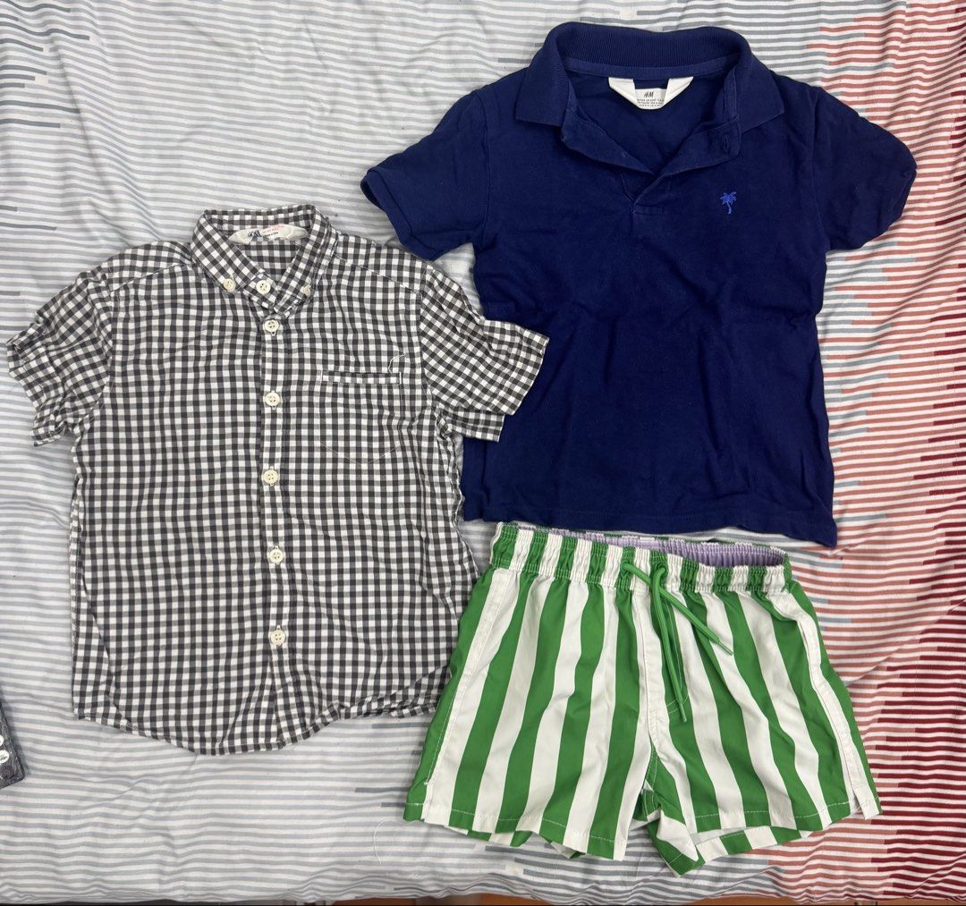 Boys' Tops and Shorts Bundle - Various Brands & Sizes (Category: Babies & Kids Fashion) located in Cavite. Submitted by preloved_mommyandkidsph (Listing ID 1462762157, Image 1). Description: pre-loved clothes 💙 👕 14 pcs boys’ tops 📏 Fits 3–4 years old ✨ All in good condition 🏷️ Brands include Uniqlo, Mothercare, Cotton On, Kids Headquarters & H&M 💰 ₱800 for all 14 pcs Perfect for everyday wear. Selling as a bundle only. 📍 Pre-loved items, p