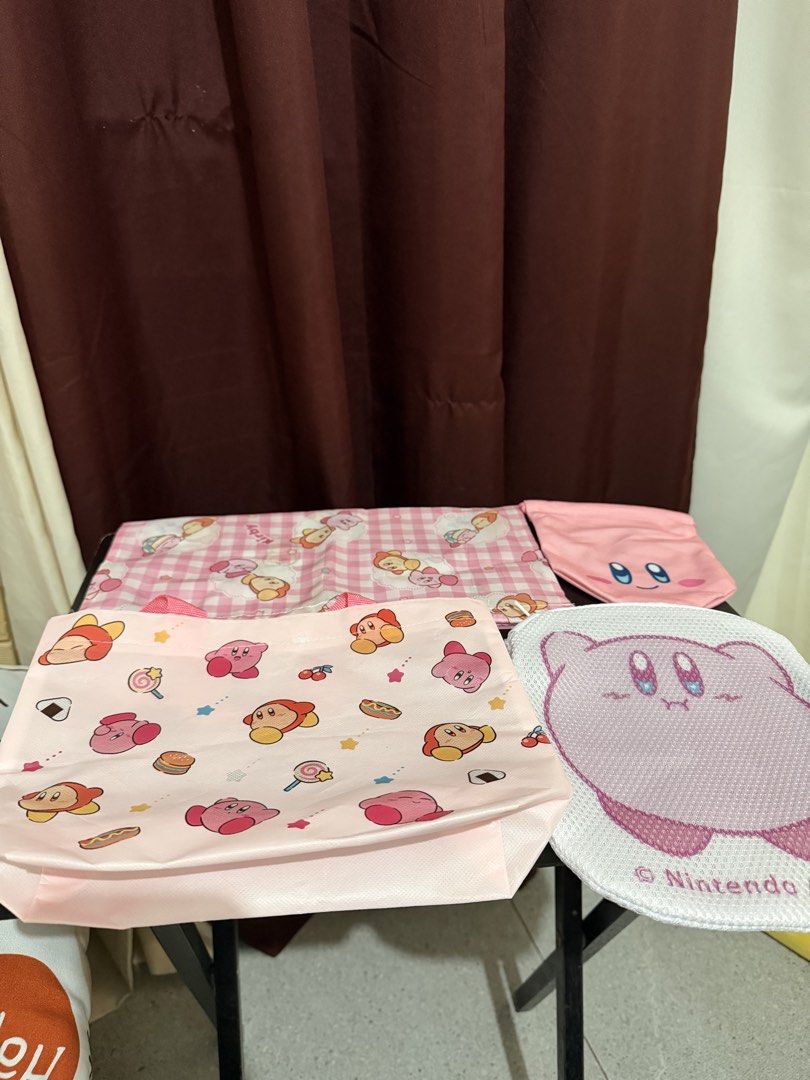 Bundle Cute Kirby Tote Bag, Laundry Pouch, Drawstring Bags & Pouch (Category: Purses & Pouches) located in Caloocan City. Submitted by rohllee (Listing ID 1462723179, Image 1). Description: - Adorable Kirby themed bag set! - Includes: 1 Tote Bag, 1 Zippered Mesh Laundry Pouch, 2 Drawstring Pouches - One drawstring pouch features a cute checkered pattern. - Perfect for organizing your essentials or as a delightful gift for any Kirby enthusiast. - 