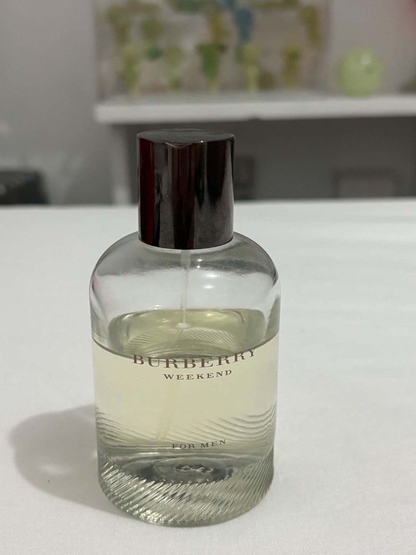 Burberry Weekend For Men Eau de Toilette (Category: Fragrance & Deodorants) located in Quezon City. Submitted by makeitkmn (Listing ID 1462879872, Image 1). Description: - Burberry Weekend for Men EDT - Classic and popular fragrance - Pale yellow liquid in a clear glass bottle with a dark cap - Ideal for everyday wear and special occasions (No box).
