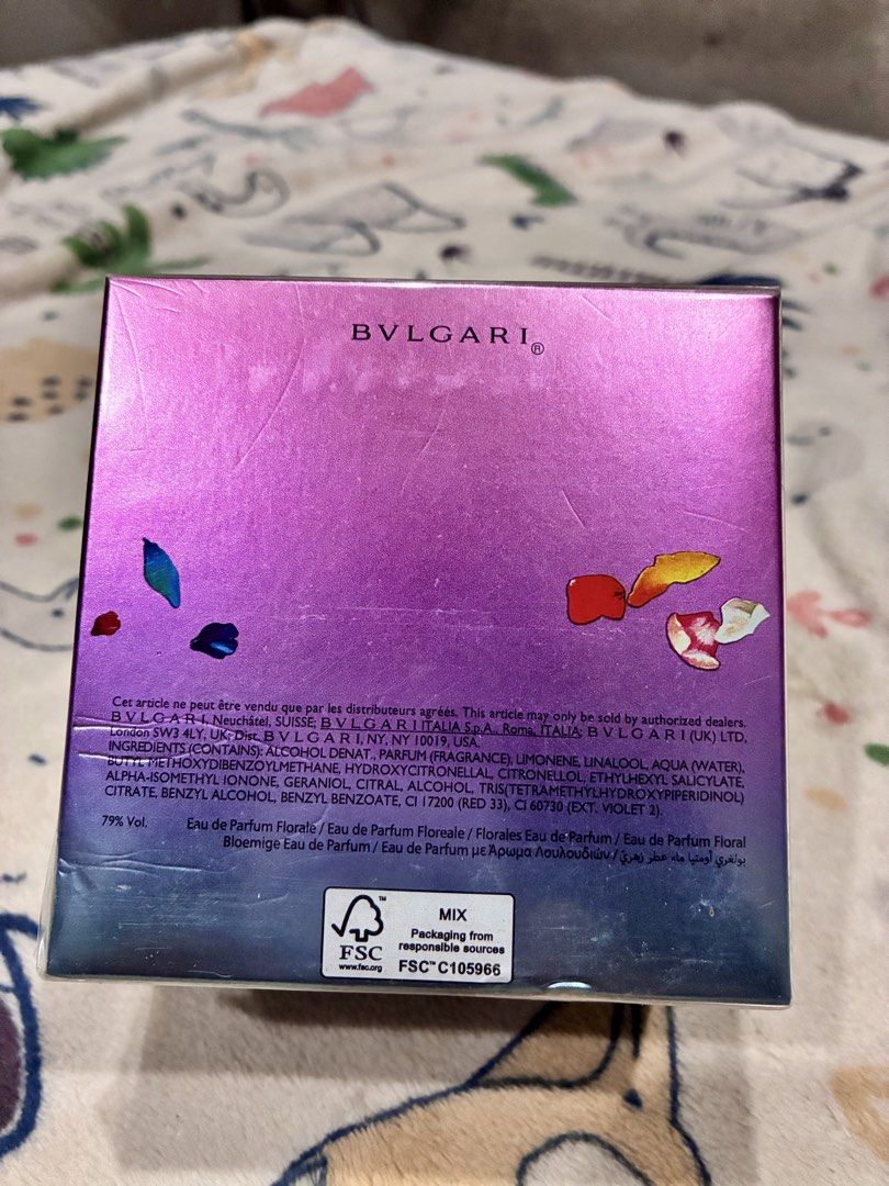 Bvlgari Omnia by Mary Katrantzou Eau de Parfum 65ml (Category: Fragrance & Deodorants) located in Tabuk. Submitted by twotimestooo (Listing ID 1462835741, Image 2). Description: - Bvlgari Omnia by Mary Katrantzou Eau de Parfum - Fragrance Type: Floral - Size: 65 ml / 2.2 FL.OZ. U.S. - Features a vibrant floral design on the box - Ideal for gifting or personal collection.