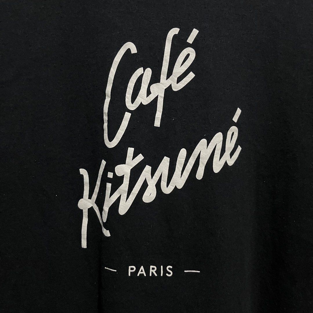 Cafe Kitsune By Maison Kitsune (Category: Tshirts & Polo Shirts ) located in Davao. Submitted by lwndvo (Listing ID 1462878044, Image 3). Description: Cafe Kitsune By Maison Kitsune Tee Excellent UC Authentic Dimensions: Width: 19 Length: 27 Issue/s: Sign of use, lints Price: 680 + shipping .