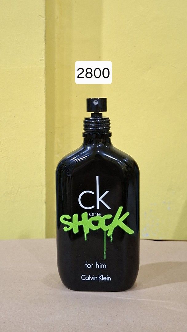 Calvin Klein CK One Shock For Him Eau de Toilette (Category: Fragrance & Deodorants) located in Marikina City. Submitted by daniel.lorenzo (Listing ID 1462809558, Image 1). Description: - CK One Shock for Him by Calvin Klein - Eau de Toilette Spray - Distinctive black bottle with green lettering - Ideal fragrance for everyday wear - Sold as is.