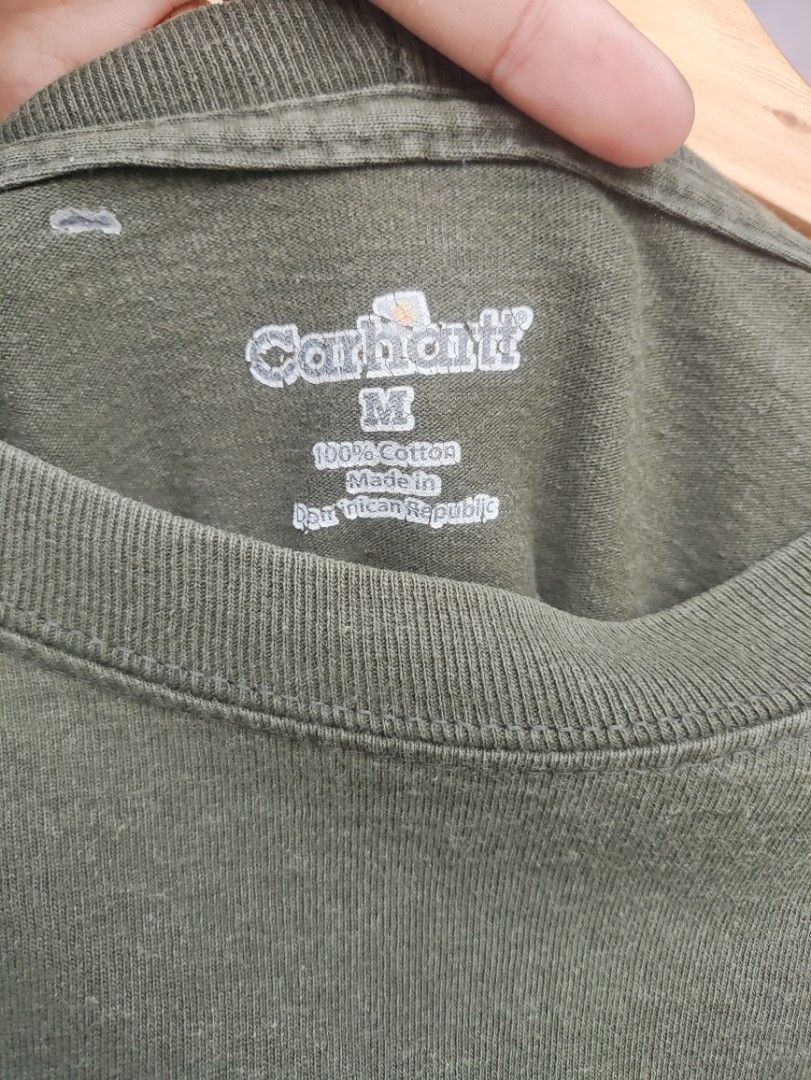Carhartt K126 (Category: Coats, Jackets and Outerwear) located in Quezon City. Submitted by oldsoulv1 (Listing ID 1462756568, Image 3). Description: Carhartt K126 OLV dimes: kindly check the last 2 pics issues: faded and 1 pinhole 1300 SHIPPED Quezon City📍.