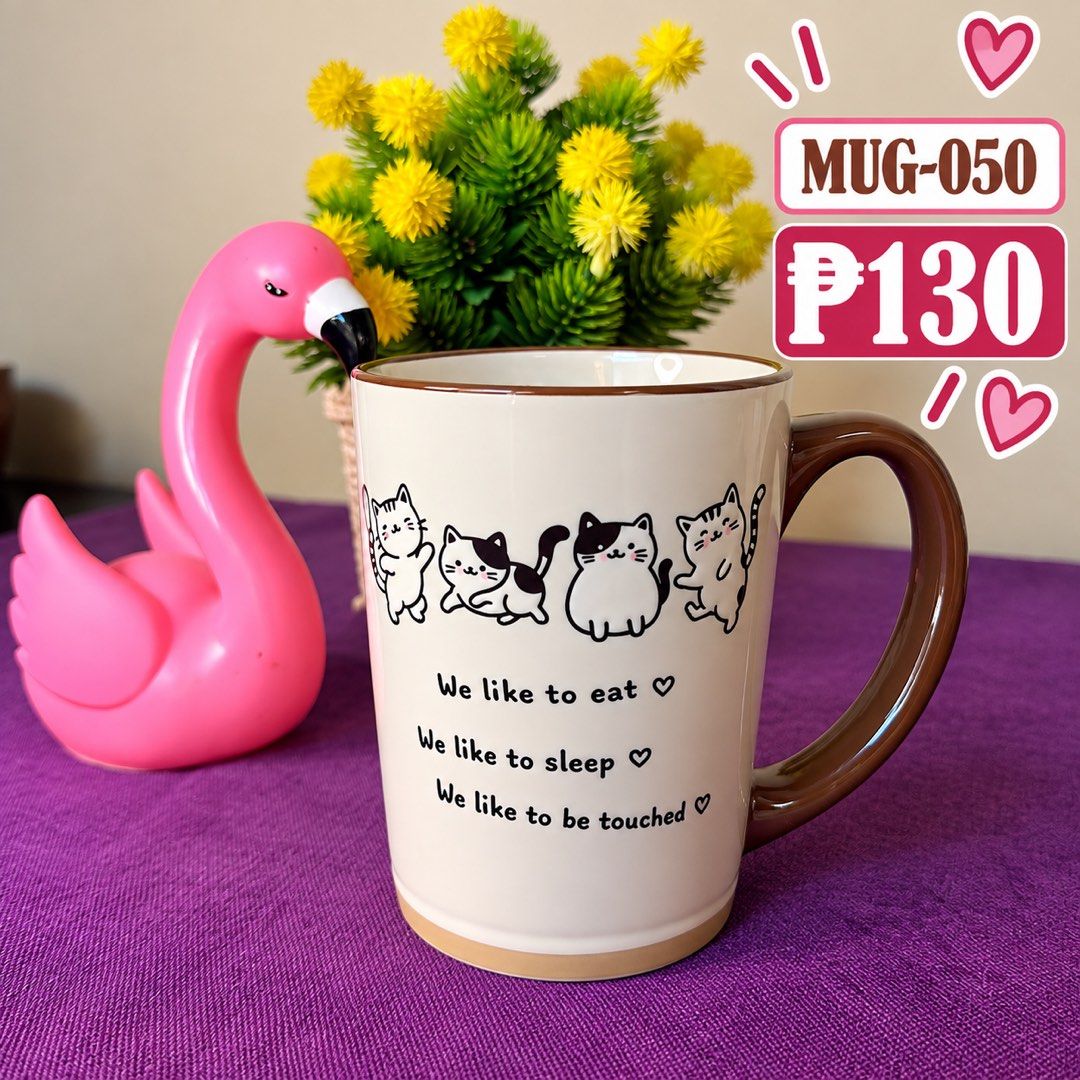 CARTOON CERAMIC MUGS (Category: Water Bottles & Tumblers) located in Manila. Submitted by zamarah08 (Listing ID 1462684833, Image 2). Description: ❤️❤️🍓🍓🍓 - Adorable cartoon ceramic mug - Features a cute black cat design - Unique and stylish handle - Perfect for hot or cold beverages - Ideal for personal use or as a gift Pm me 🍓🍓🍓🍓❤️❤️❤️.