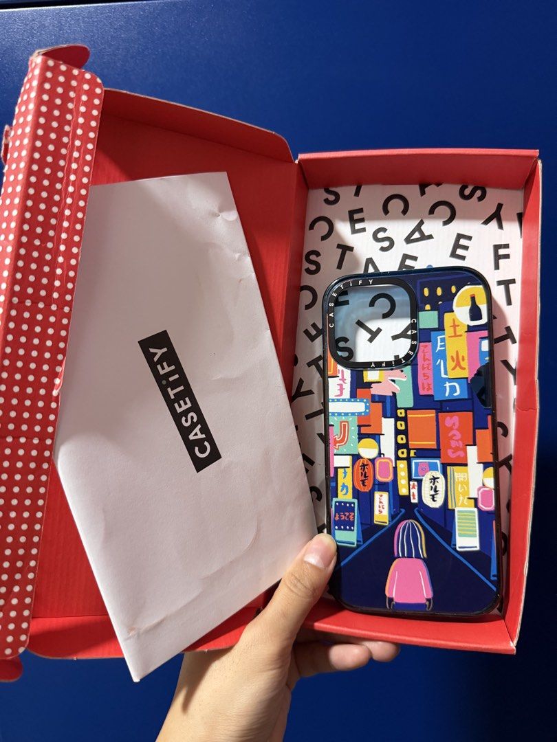Casetify 16 Pro Max (Category: Cases & Sleeves) located in Mandaluyong City. Submitted by ghailecruz (Listing ID 1462781942, Image 2). Description: Tokyo/ Japan blue - ordered online Magsafe P1000 only With peeled print on the right 📍Mandaluyong; Lalamove ready.