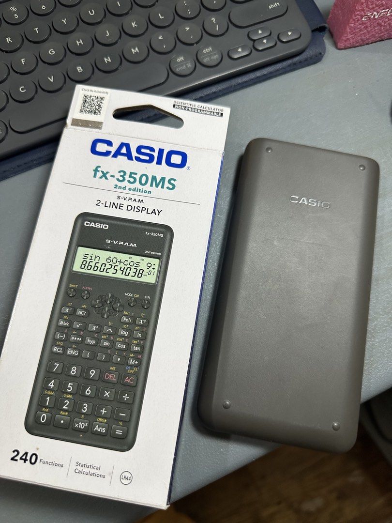 Casio fx-350MS (2nd Ed) Non-Programmable Scientific Calculator (Category: Stationery & School Supplies) located in Jagna. Submitted by caraxes_brightflame (Listing ID 1462765315, Image 1). Description: Used only during board exam review and actual board exam - good as new and fully functional + comes with box Model: CASIO fx-350MS 2nd Edition Non-programmable scientific calculator | 2-line display Rfs: I have no use for it anymore after the board