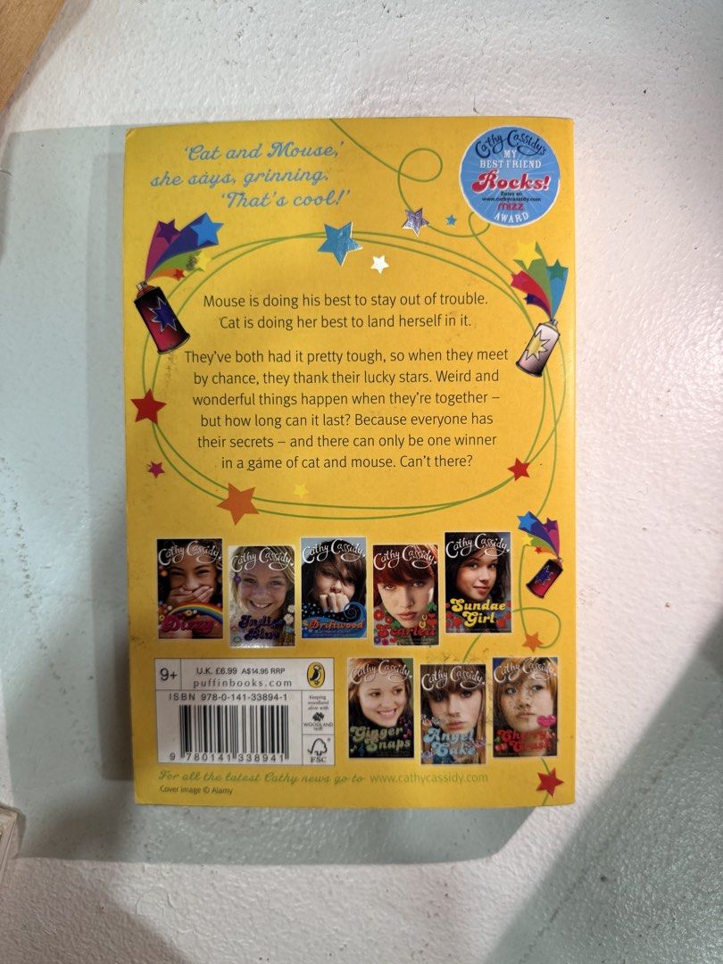 Cathy Cassidy Lucky Star Book (Category: Storybooks) located in Naga. Submitted by elaniaa (Listing ID 1462789875, Image 2). Description: - Title: Lucky Star - Author: Cathy Cassidy - Series: Best Friend Rocks! - Genre: Young Adult Fiction - Plot: Follows Cat and Mouse as they uncover each other's secrets. - Recommended for: Readers who enjoy stories about friendship and mystery..