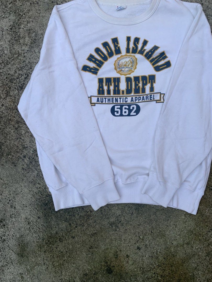 Champion Sweatshirt "Rhode Island Ath. Dept" graphic (Category: Tshirts & Polo Shirts ) located in Buhi. Submitted by sneak_pick (Listing ID 1462845732, Image 3). Description: Champion Sweatshirt “Rhode Island Ath. Dept” graphic Very minimal signs of wear. Excellent condition. Size: L Measurements: Pit to pit: 23” Length: 26” Sleeve length: 23.5.
