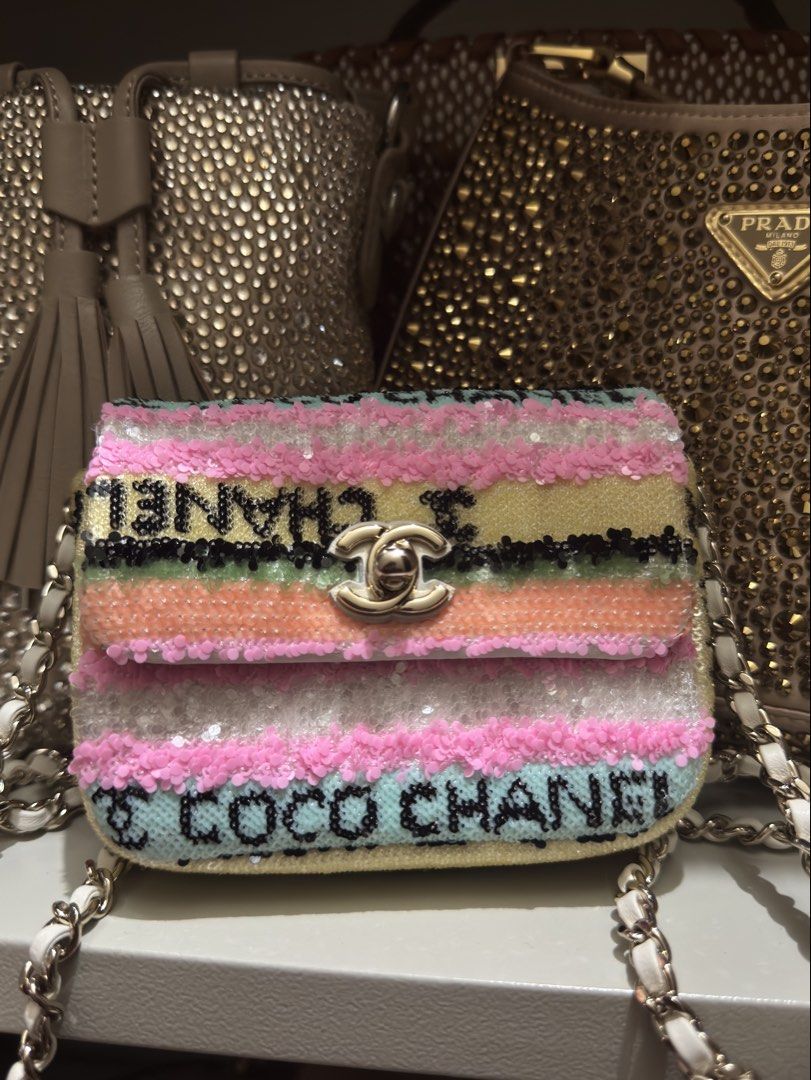 Chanel flap micro sequins multicolor (Category: Luxury Bags & Wallets) located in Silang. Submitted by girlyouneedthis (Listing ID 1462783693, Image 2). Description: Super rare! Chanel micro multi color sequins. Super fun color, very rare, missing holo. Super pretty in person! This is posted at Sotheby’s No returns, No exchange, No refunds..