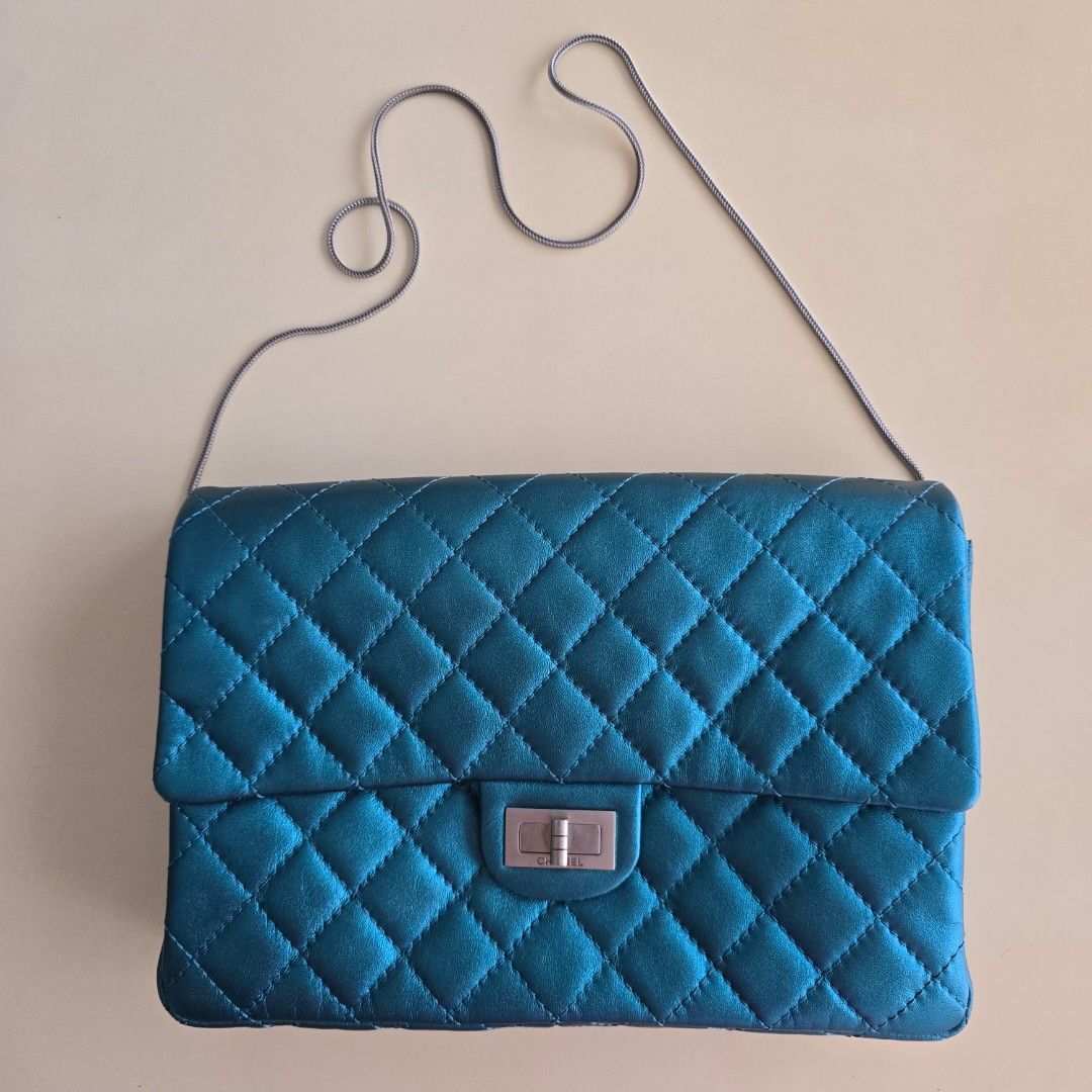 Chanel Reissue Clutch Flap Chain Bag (Category: Luxury Bags & Wallets) located in Paranaque City. Submitted by portodimoda (Listing ID 1462746413, Image 1). Description: AUTHENTIC AND AVAILABLE!!! Metallic turquoise matte silver hardware with minimal signs of usage Comes with an authenticity card and dustbag only.