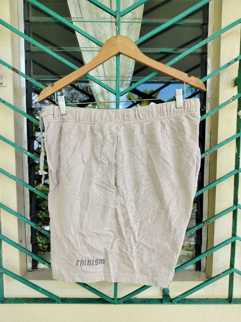 Chinism Beige Cotton Drawstring Shorts XL (Category: Activewear) located in Manila. Submitted by virgiliosa38485 (Listing ID 1462840451, Image 1). Description: - Brand: Chinism - Color: Beige - Material: 100% Cotton - Features: Drawstring waist, elastic waistband, back pocket - Detail: Small logo on front - Style: Casual wear.