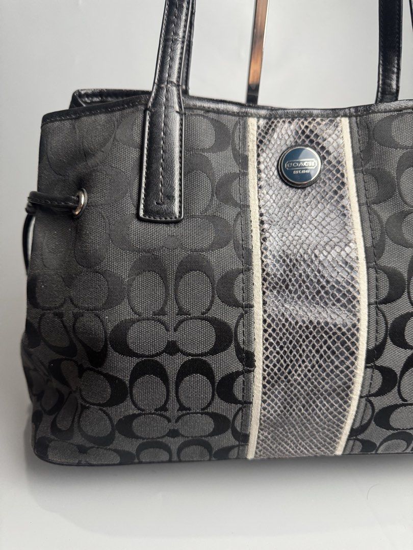 Coach - Python Print - Canvas Tote Bag (Category: Tote Bags) located in San Pablo. Submitted by hiddenrygn (Listing ID 1462711573, Image 2). Description: Coach - Python Print - Canvas Tote Bag Rank AB Minor flaws Signs of usage Still in excellent condition Authentic DM!.