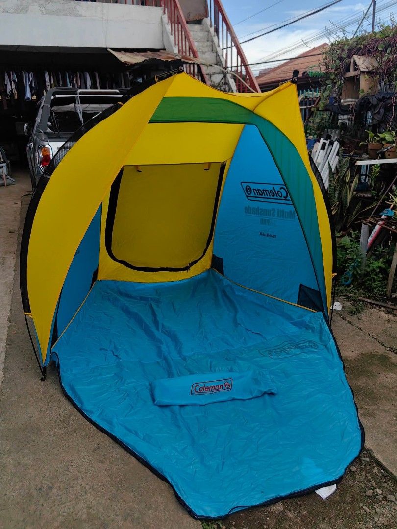 Coleman Multi Sunshade UVPRO Tent (Category: Hiking & Camping) located in Abucay. Submitted by cristineca20489 (Listing ID 1462773650, Image 3). Description: - Coleman Multi Sunshade UVPRO tent - Ideal for outdoor activities like beach trips and camping - Features easy setup and takedown - Offers excellent UV sun protection - Comes with a convenient carrying bag.