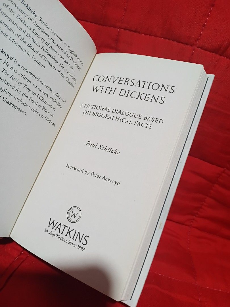 Conversations with Dickens (Category: Storybooks) located in Manila. Submitted by krishna_ayanami (Listing ID 1462809083, Image 2). Description: - Title: Conversations with Dickens - Author: Paul Schlicke - Type: Non-fiction - Content: Fictional dialogue based on biographical facts about Charles Dickens - Perfect for literature enthusiasts and fans of Dickens.