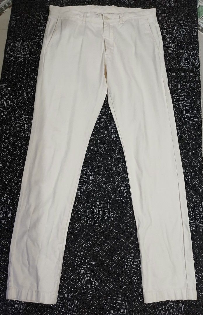 Cream Chinos Trousers (Category: Chinos) located in Rizal. Submitted by Misherufashionboutique (Listing ID 1462788750, Image 1). Description: - Cream colored chinos - Straight leg fit - Button and zip closure - Two side pockets and two back pockets - Approximate measurements: 16" waist, 42" length - Ideal for casual or smart casual outfits Mode of payment: BDO, GO TYME BANK or Gcash We ship every THURSDAY trough courier LBC, J&T. NO RETURN NO EXC