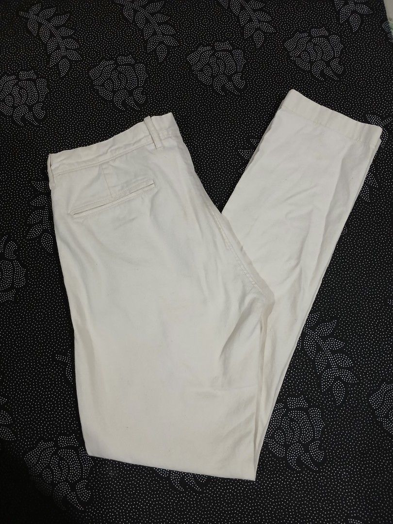 Cream Chinos Trousers (Category: Chinos) located in Rizal. Submitted by Misherufashionboutique (Listing ID 1462788750, Image 2). Description: - Cream colored chinos - Straight leg fit - Button and zip closure - Two side pockets and two back pockets - Approximate measurements: 16" waist, 42" length - Ideal for casual or smart casual outfits Mode of payment: BDO, GO TYME BANK or Gcash We ship every THURSDAY trough courier LBC, J&T. NO RETURN NO EXC