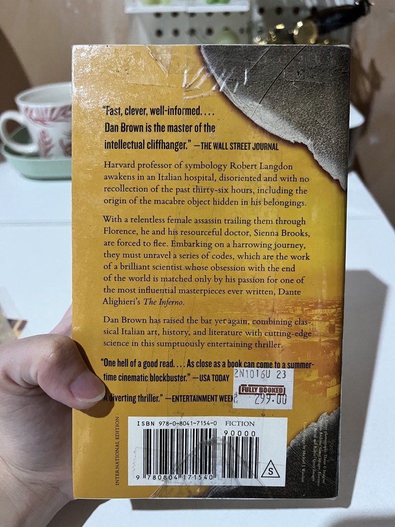 Dan Brown Inferno (Category: Storybooks) located in Malolos. Submitted by brendiii21 (Listing ID 1462691198, Image 2). Description: PTPA ✨FOR SALE✨ Inferno - Dan Brown > 200 php - bought this for 299 sa fully booked - Sealed - NO RUSH SHIPPING - shipping day - most likely weekends RFS: decluttering, natambak lang Loc: Malolos, Bulacan MOP: gcash/bank transfer (payment first) MOD: LBC,Lalamove,J&T .
