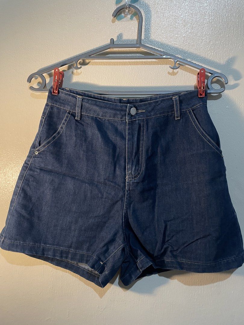 Dark Wash Denim Shorts (Category: Shorts) located in Manila. Submitted by sammmm777 (Listing ID 1462786465, Image 1). Description: - Cute dark wash denim shorts - High-waisted style - Button and zip closure - Classic five-pocket design - Perfect for casual wear - Easy to pair with any top.