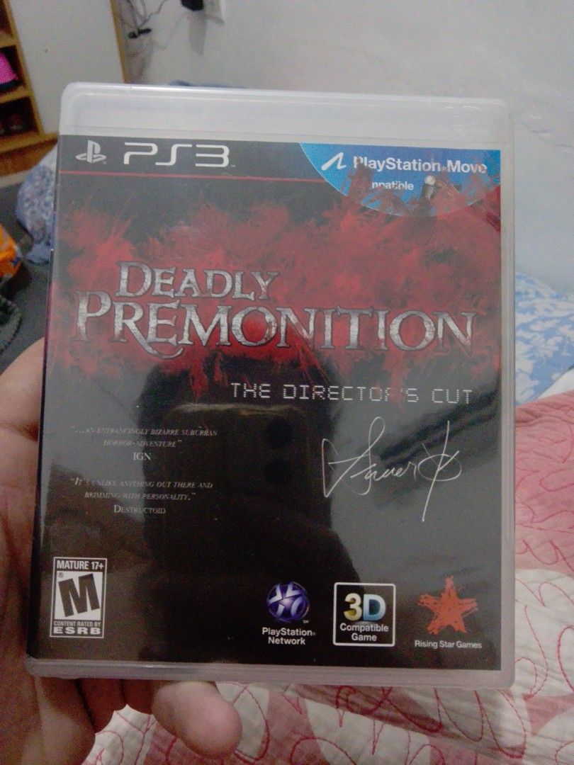 Deadly Premonition The Director's Cut PS3 Game (Category: PlayStation) located in Caloocan City. Submitted by grannysgames (Listing ID 1462761716, Image 1). Description: - Deadly Premonition: The Director's Cut for PS3 - Unique survival horror experience - Explore the town of Greenvale - Rated Mature 17+ - PlayStation Move compatible.
