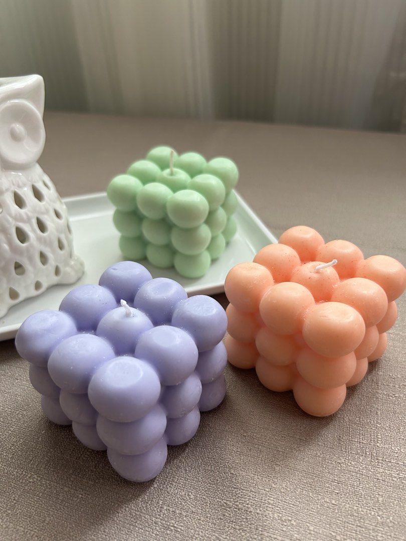 Decorative Bubble Scented Candle (Category: Other Home Decor) located in Quezon City. Submitted by hygge.elements (Listing ID 1462777251, Image 1). Description: Cozy Decor - Bubble Scented Candle ✨ Add a cozy touch to your space with these cute bubble-shaped scented candles — perfect for relaxing corners, thoughtful gifts, or a little self-care moment at home. 🤍 🌿 Light Green – Lemongrass Fresh, clean, and refreshing scent for a calming atmosph