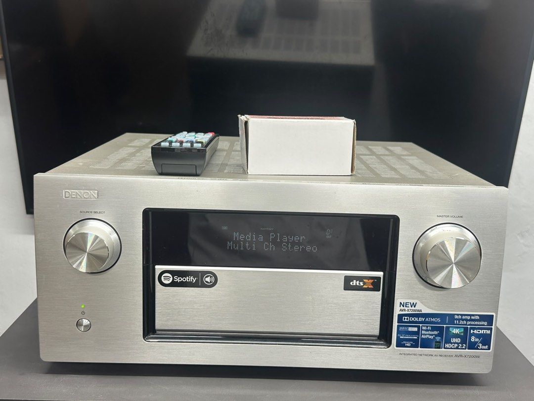 Denon AVR-X7200W 旗艦機全景聲 配件全齊 （分類：Soundbar、揚聲器、藍牙喇叭、耳擴）位於 Hong Kong。 由 tianyu234 提交（商品編號 1462773592，圖片 1）。簡介： Denon AVR-X7200W 旗艦機全景聲 配件全齊 全正常可試。