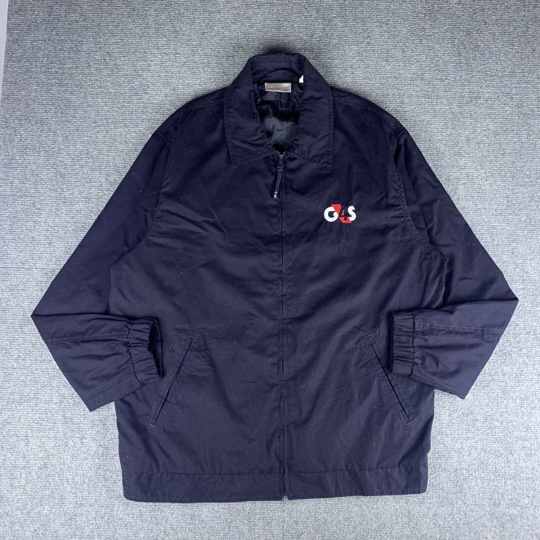 Dimensions Work Jacket (Category: Coats, Jackets and Outerwear) located in Baguio. Submitted by vintage_lurker (Listing ID 1462854852, Image 1). Description: Size on tag: Large Width: 25” Length: 30” Issue/s: none Mine: 490 + Shipping fee 📍Payment first policy. no COD or COP 📍All items Washed and Sanitized 🧼 Shoot your offer. I’m all ears‼️ OTHER DETAILS: - Navy blue jacket from Dimensions Corporate Wear - Features embroidered 'G4S' logo on th