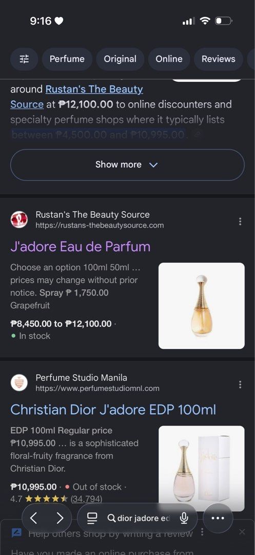 DIOR Jadore EDP (Category: Fragrance & Deodorants) located in Bulacan. Submitted by shopwithme_23 (Listing ID 1462686928, Image 2). Description: •from Canada🇨🇦 •EDP •100ml ₱9,400 onlyyy!!! Retails for 11-12k+.