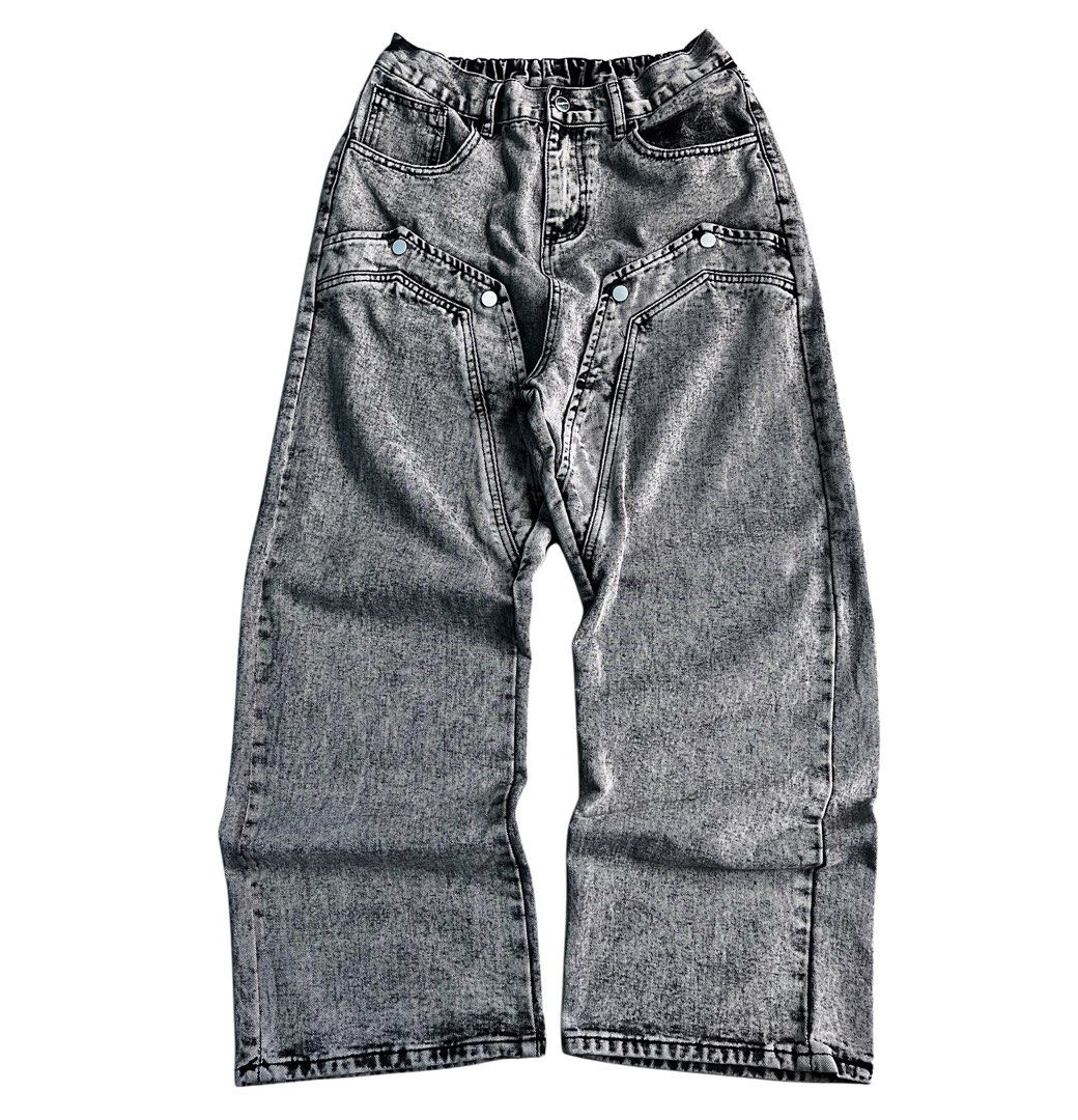double knee stone washed pants (Category: Jeans) located in Cavite. Submitted by 00cj_ (Listing ID 1462795489, Image 1). Description: W: 30-33” L: 40” LegOpen: 10”.