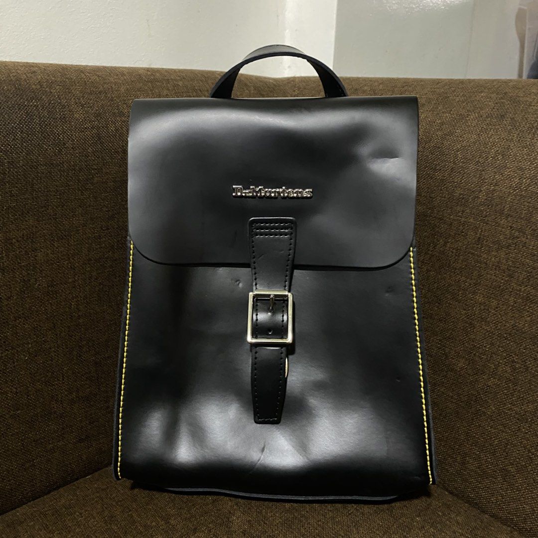 Dr. Martens Mini Leather Backpack (Category: Backpacks) located in Manila. Submitted by sometimesalways (Listing ID 1462687993, Image 3). Description: Dr. Martens Mini Leather Backpack Presentable condition Issue/s: Scratches, natural markings, and slightly deformed parts Issues are not that noticeable when worn Price: 1595.