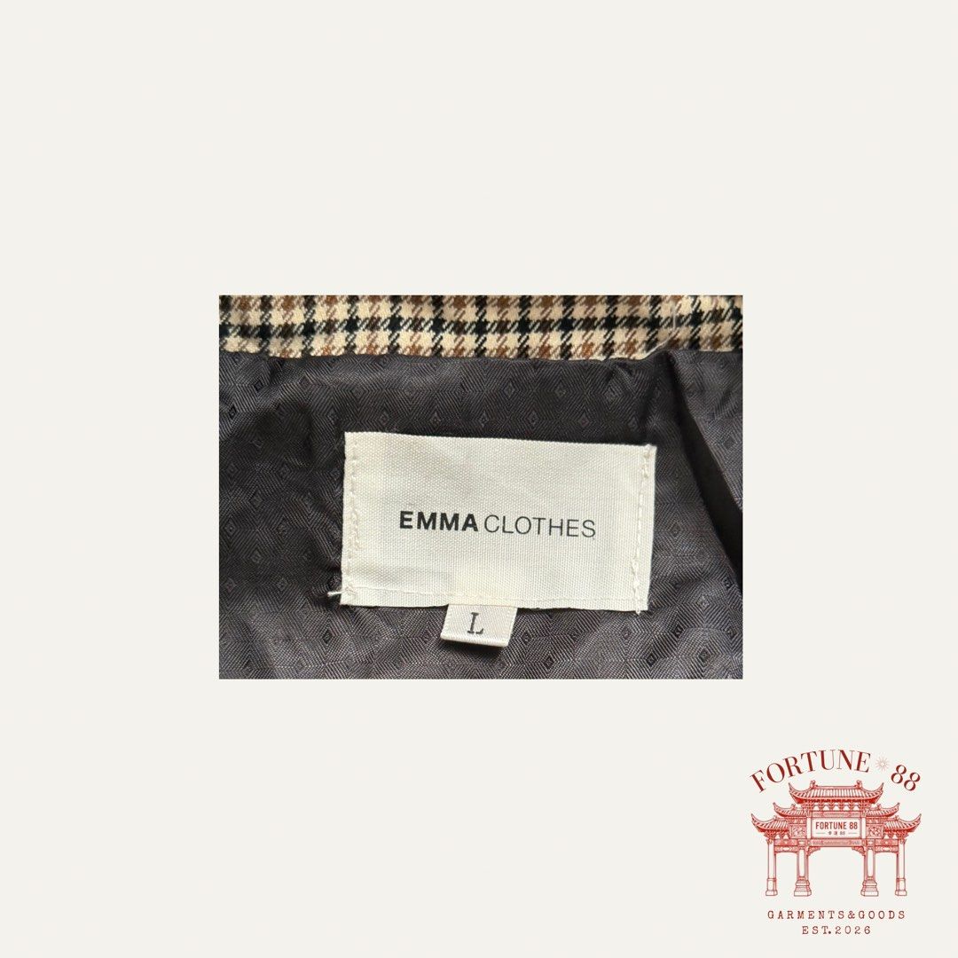 Emma Clothes Checkered Harrington Jacket (Category: Tshirts & Polo Shirts ) located in Paranaque City. Submitted by f0rtune_88 (Listing ID 1462778815, Image 3). Description: Size: Large Measurements: Shoulder 18” | Chest 22” | Length 27” | Sleeve 24” Color: Beige / Brown Checkered Material: Cotton Style: Harrington / Casual Jacket Fit: Relaxed Fit Details: Zip-front closure, collared neckline, side pockets, buttoned cuffs, fully lined Condition: 