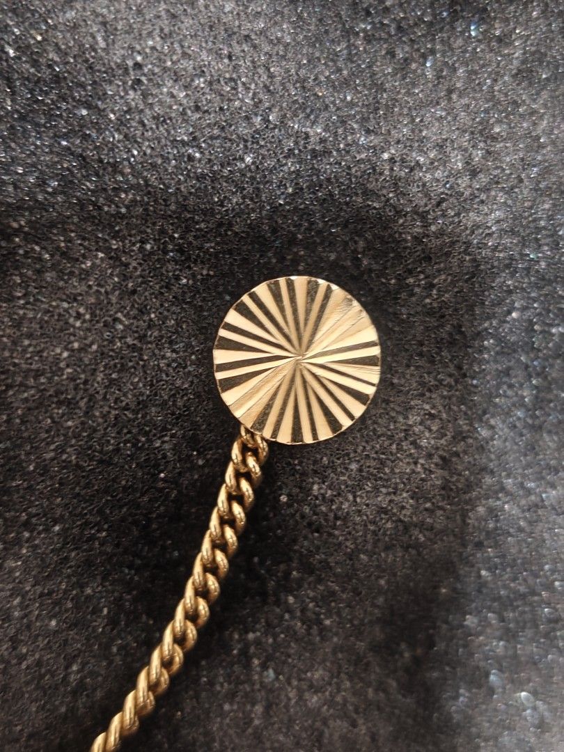 Enicar (Swiss, vintage) (Category: Luxury Watches) located in Bacolod City. Submitted by john0000007 (Listing ID 1462706078, Image 3). Description: Brand: Enicar (Swiss, vintage) Type: Pocket Watch / Pendant Watch — Star Jewels series, date window at 3 o'clock Era: 1960s–1970s, Swiss-made mechanical hand-wind movement Key Details: - Case: Gold-plated, round ~40–42mm diameter - Dial: Gold sunburst, baton hour markers, date at 3 o'clock - Markings: